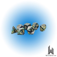 SCARAB 7-DIE SET MEGA-HEDRAL JADE/GOLD